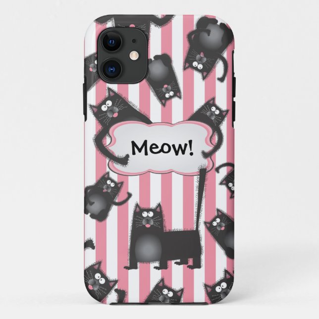 Coques Case-Mate iPhone Cas brouillé génial du chat iPhone4 de Kitty (Dos)