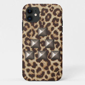 Coque iPhone 11 Cas clouté par triangle de guépard