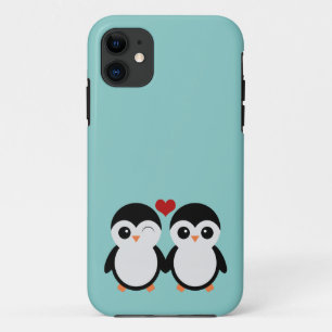 Coque iPhone 11 Cas de l'iPhone 5 de couples de pingouin
