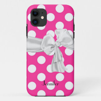 Coque iPhone 11 Cas de l'iPhone 5 de point de polka de roses
