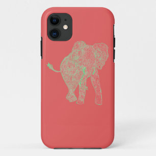 Coques Pour iPhone Cas de l'iPhone 5 d'éléphant de chaux/pêche