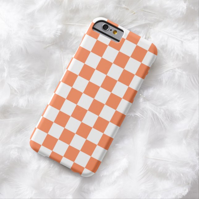 Coques Case-Mate iPhone Cas de l'iPhone 6 de damier dans l'orange de (In Situ)