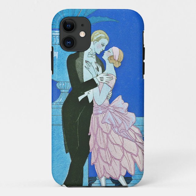 Coques Case-Mate iPhone Cas de minuit de l'iPhone 5 d'art déco de baiser (Dos)