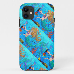 Coque iPhone 11 cas de sirènes de roux