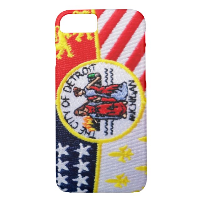 Coques Case-Mate iPhone Cas de téléphone de drapeau de ville de Detroit (Dos)