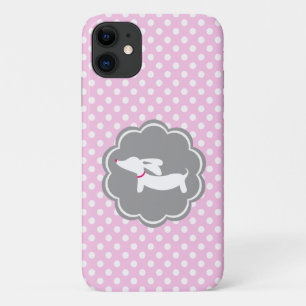 Case-Mate iPhone Case Cas de téléphone mobile Pink Polka Dot Dachshund