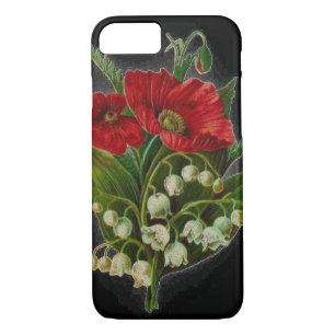 Coque iPhone 8/7 Cas de téléphone portable de "pavot et de muguet"