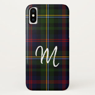 Coques Pour iPhone Cas décoré d'un monogramme de l'iPhone X de plaid