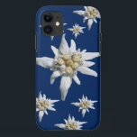 Coque Case-Mate Pour iPhone Cas d'edelweiss sur l'arrière - plan bleu-foncé<br><div class="desc">Fleur d'edelweiss de l'Alpes sur un arrière - plan bleu-foncé</div>