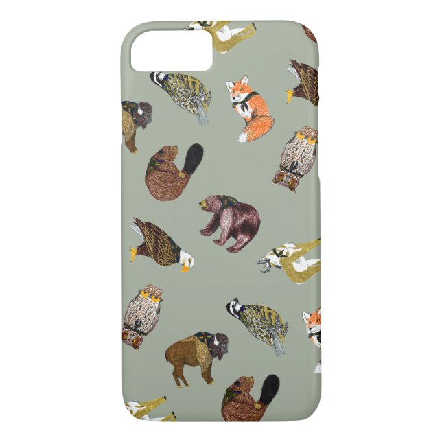 Coques Case-Mate iPhone Cas en bois de lancer de créature d'insigne (Dos)