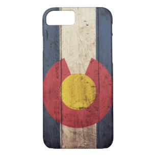 Coque Case-Mate iPhone Cas en bois de l'iPhone 7 de drapeau du Colorado