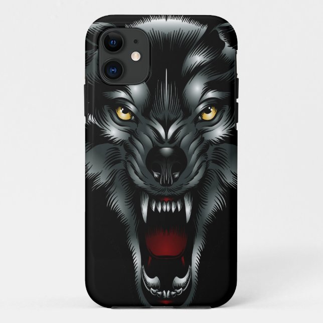 Coques Case-Mate iPhone Cas fâché de l'iPhone 5 de visage de loup (Dos)
