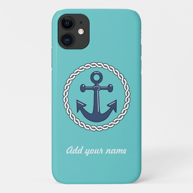 Coques Case-Mate iPhone Cas fait sur commande de l'iPhone 4 d'Ancre (Dos)