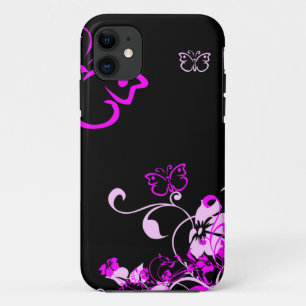 Coque iPhone 11 Cas floral de l'iPhone 5 de papillon
