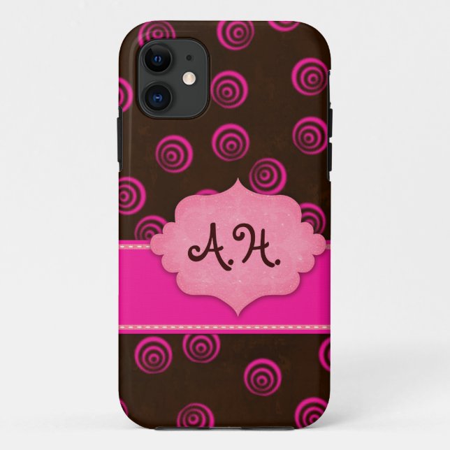 Coques Case-Mate iPhone Cas Girly tourbillonnant de l'iPhone 5 de brun et (Dos)