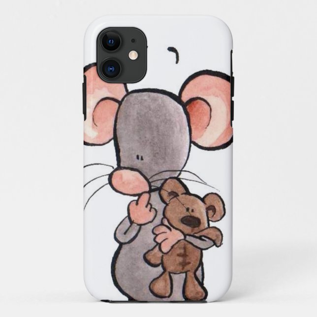 Coques Case-Mate iPhone Cas illustré de téléphone de souris et d'ours de (Dos)