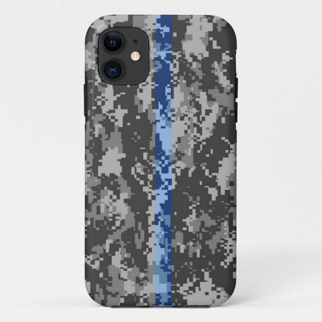 Coques Case-Mate iPhone Cas mince de l'iPhone 5 de Blue Line Camo (Dos)