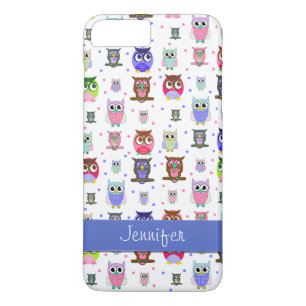 Coque iPhone 7 Plus Cas plus de l'iPhone 7 colorés de hiboux de bande