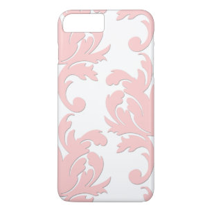 Coque iPhone 8 Plus/7 Plus Cas plus de l'iPhone 7 floraux roses de damassé