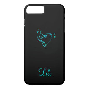 Coque iPhone 8 Plus/7 Plus Cas plus de l'iPhone 7 turquoises de coeur de clef
