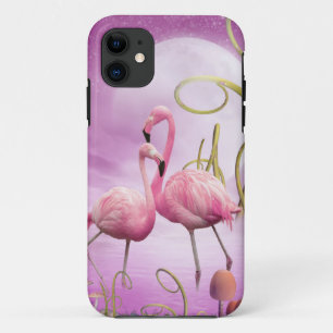 Coque Case-Mate iPhone Cas rose lunatique de l'iPhone 5 de Flamants roses