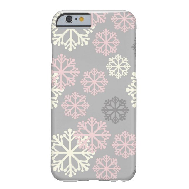 Coques Case-Mate iPhone Cas rose mignon de l'iPhone 6 d'hiver de flocon de (Dos)