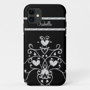 Coque Case-Mate Pour iPhone Cas scintillant de l'iPhone 5 de coeurs de diadèm