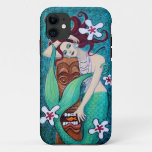 Coque iPhone 11 Cas tropical de l'iPhone 5 de sirène de Tiki