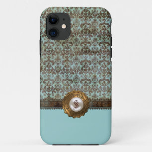 Coque iPhone 11 Cas vintage élégant de l'iPhone 5 de monogramme