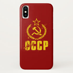 Coque iPhone X Cas vintages communistes de l'iPhone X de drapeau