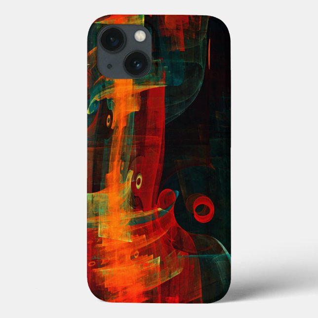 Coques Case-Mate iPhone Cascade Orange Bleu Rouge Art Abstrait (Verso)