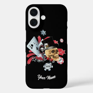 Coque Pour iPhone 16 Casino de jeu crâne