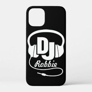 Case-Mate iPhone Case Casque de nom DJ noir et blanc