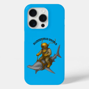 Coque Case-Mate iPhone Casque de plongée vintage chevauchant un requin-ma
