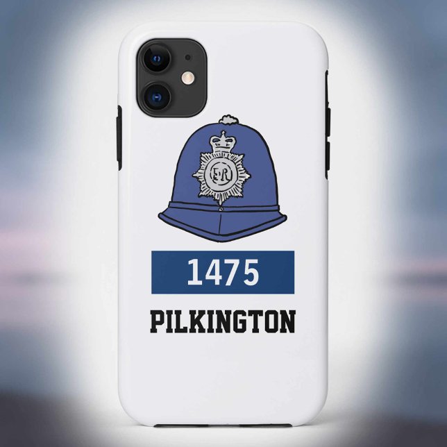 Coques Case-Mate iPhone Casque de policier britannique - Ajouter le numéro (Créateur téléchargé)