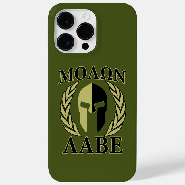 Coques Case-Mate iPhone Casque de Spartan Molon Labe Laurier (Verso)