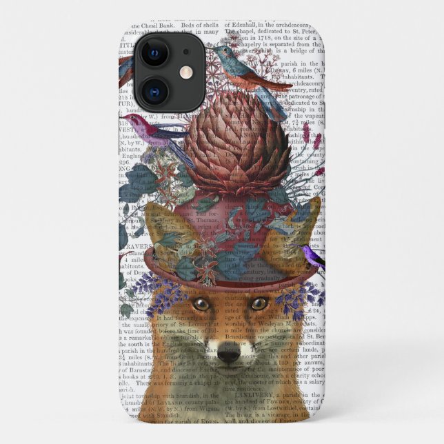 Coques Case-Mate iPhone Casque d'oiseaux renard avec Artichoke (Dos)