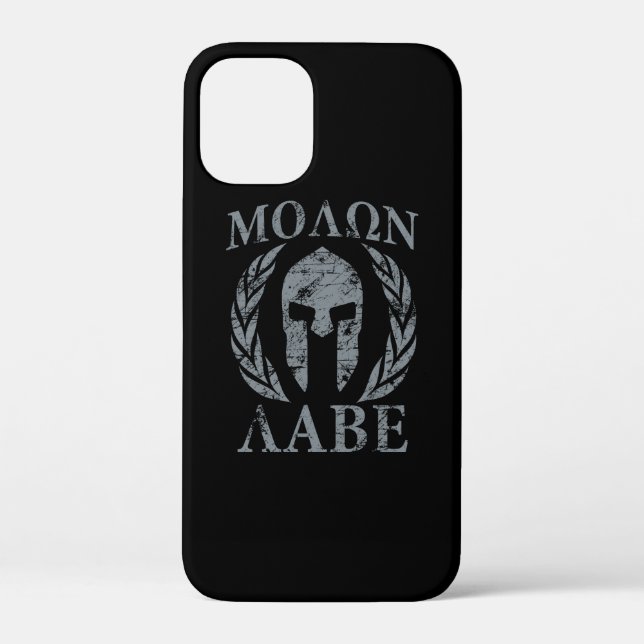 Coques Case-Mate iPhone Casque spartiate Molon Labe Grunge (Verso)