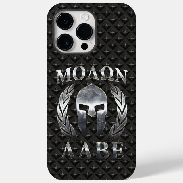Coques Case-Mate iPhone Casque spartiate Molon Labe Laurier (Verso)
