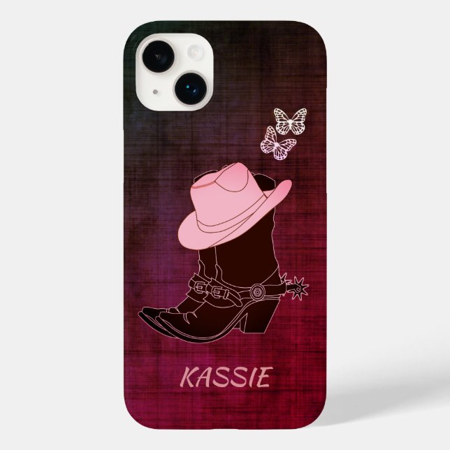 Coques Case-Mate iPhone Casquette Butterfly Burgundy Personnalisé (Verso)