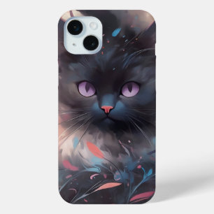 Coque Case-Mate iPhone Casquette noire mystique aquarelle Cute chat