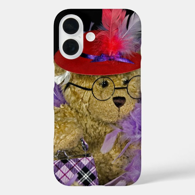 Coques Case-Mate iPhone Casquette rouge Teddy Bear (Verso)