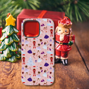 Coque iPhone 16 Pro Max Casse-noisette rose mignon Motif de Noël