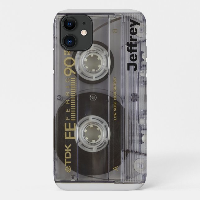 Coques Case-Mate iPhone Cassette de musique avec nom (Dos)