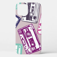 cassettes rétro, motif dessiné à la main.