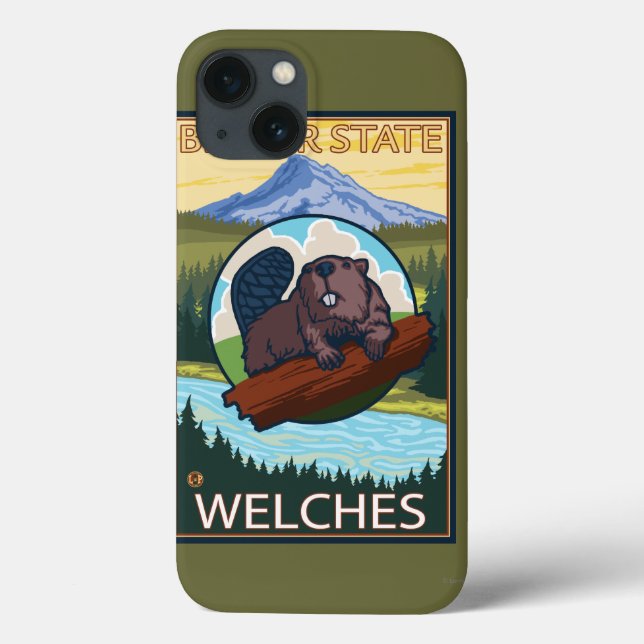 Coques Case-Mate iPhone Castor et capot de Mt. - Welches, Orégon (Verso)