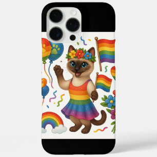 Coque iPhone 16 Pro Max Cat Pride Paws Pride d'inspiration chat LGBTQ