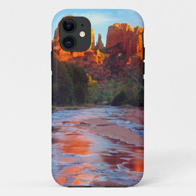 Coques Case-Mate iPhone Cathedral Rock se reflétant dans Oak Creek au couc (Dos)