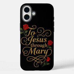 Coque Pour iPhone 16 Plus Catholique à Jésus par Marie Roses