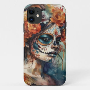 Case-Mate iPhone Case Catrina aquarelle Dia de los Muertos Crâne de Sucr